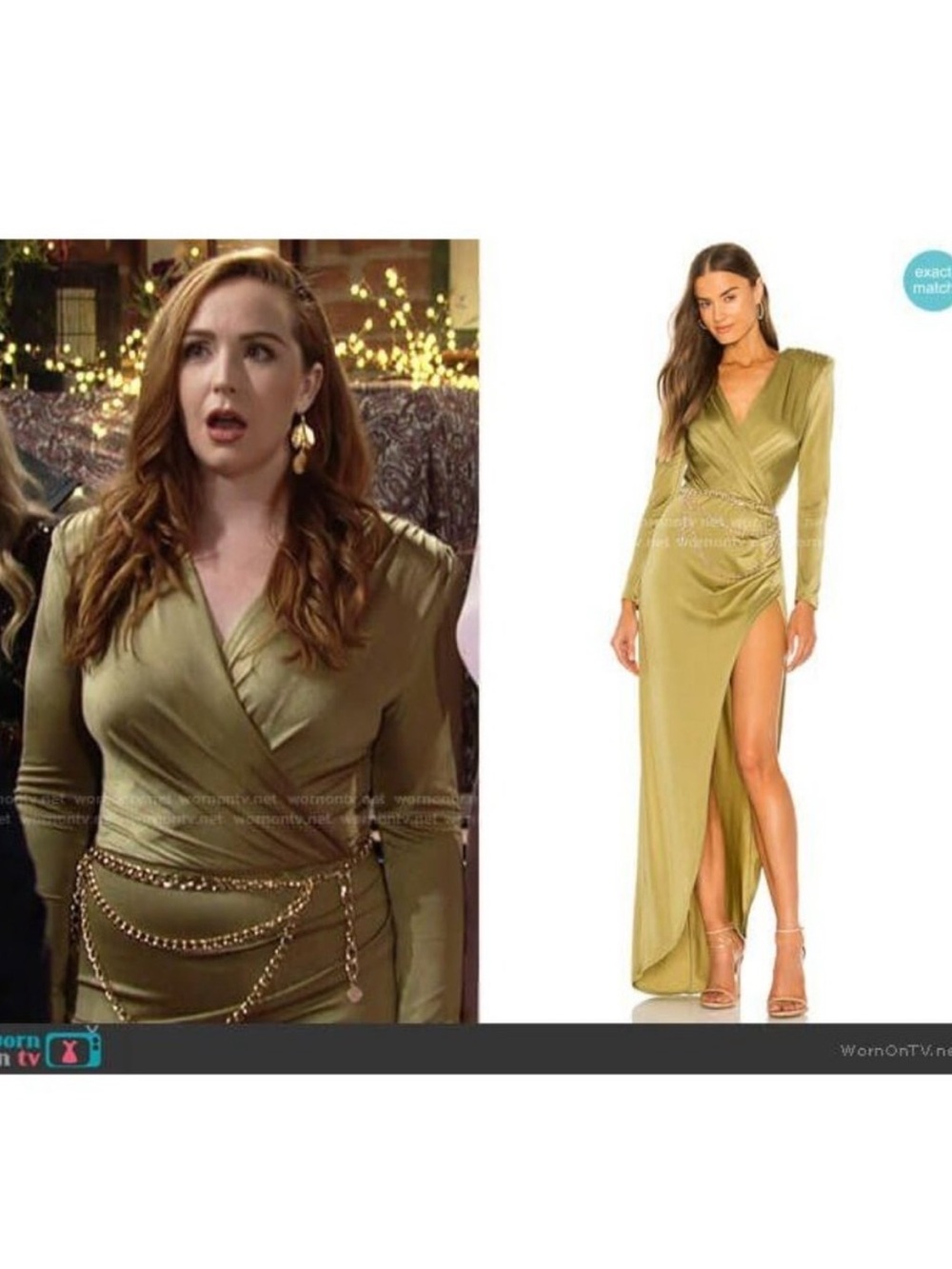 Bronx and Banco Maxi Dress in Olive Green Chain - Picture 11 of 11